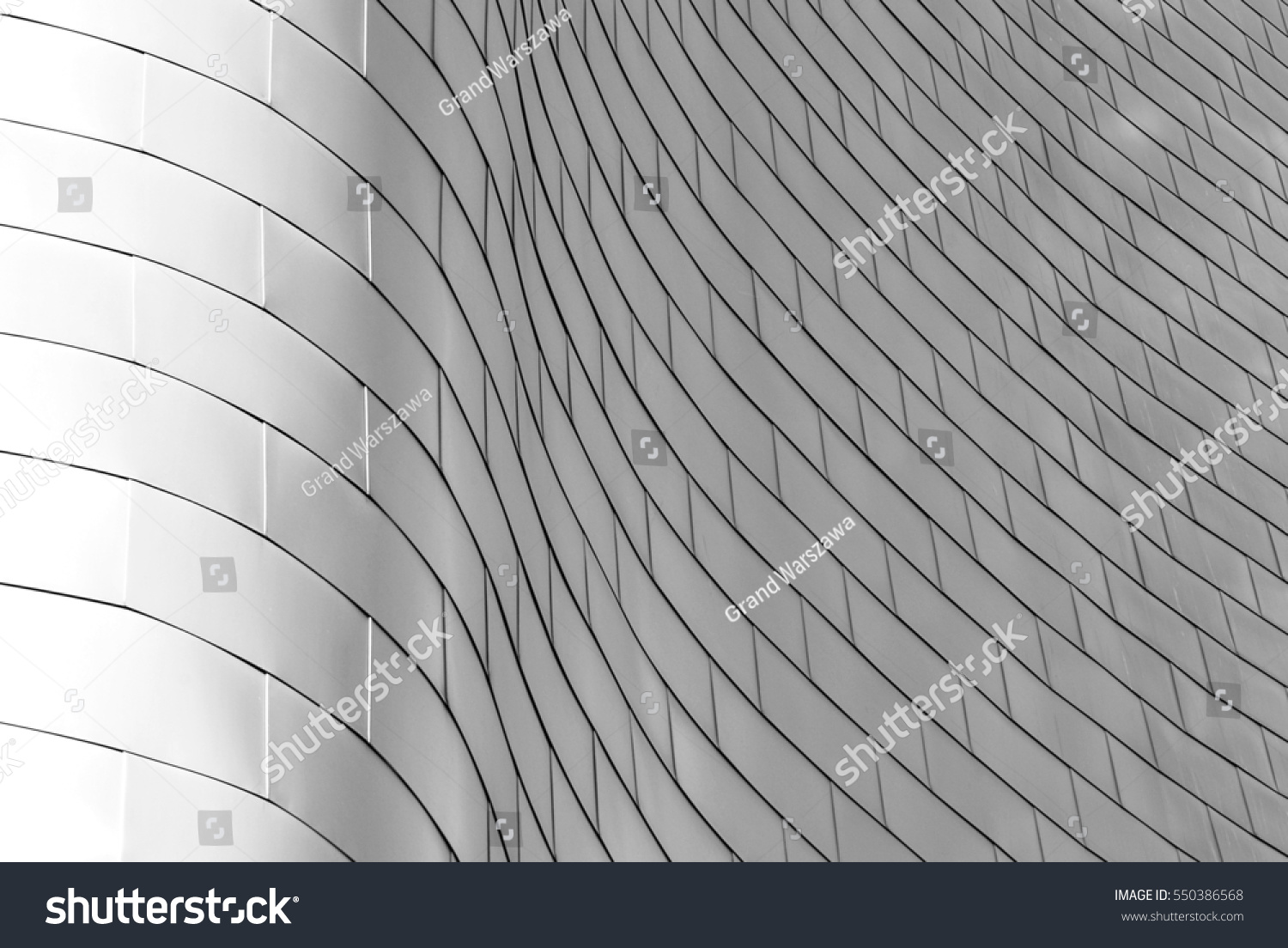 Modern building. Modern office building with facade of glass.Black and white