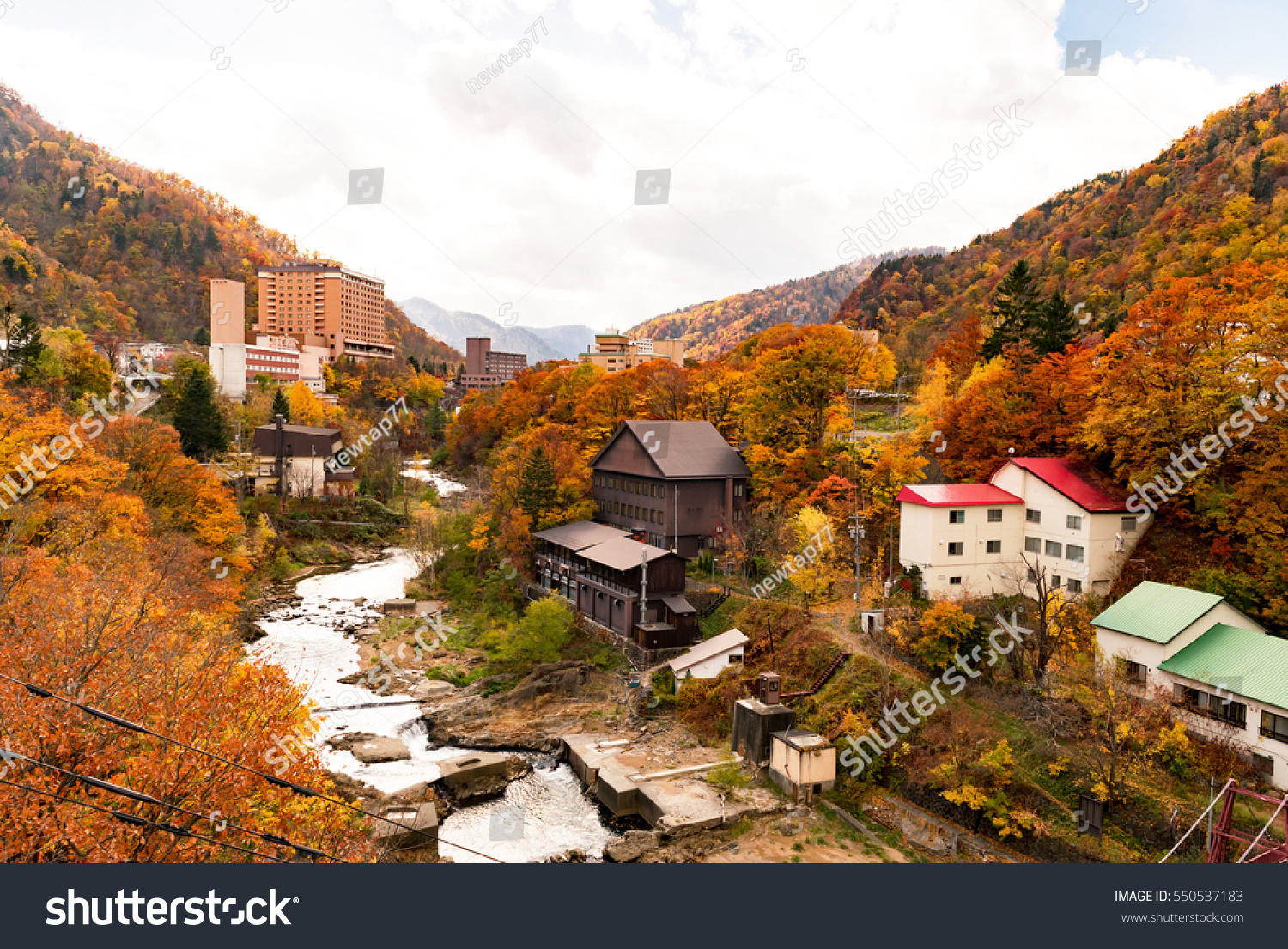 Jozankei is the onsen city in Hokkaido Japan located in the valley and the most beautiful in autumn season