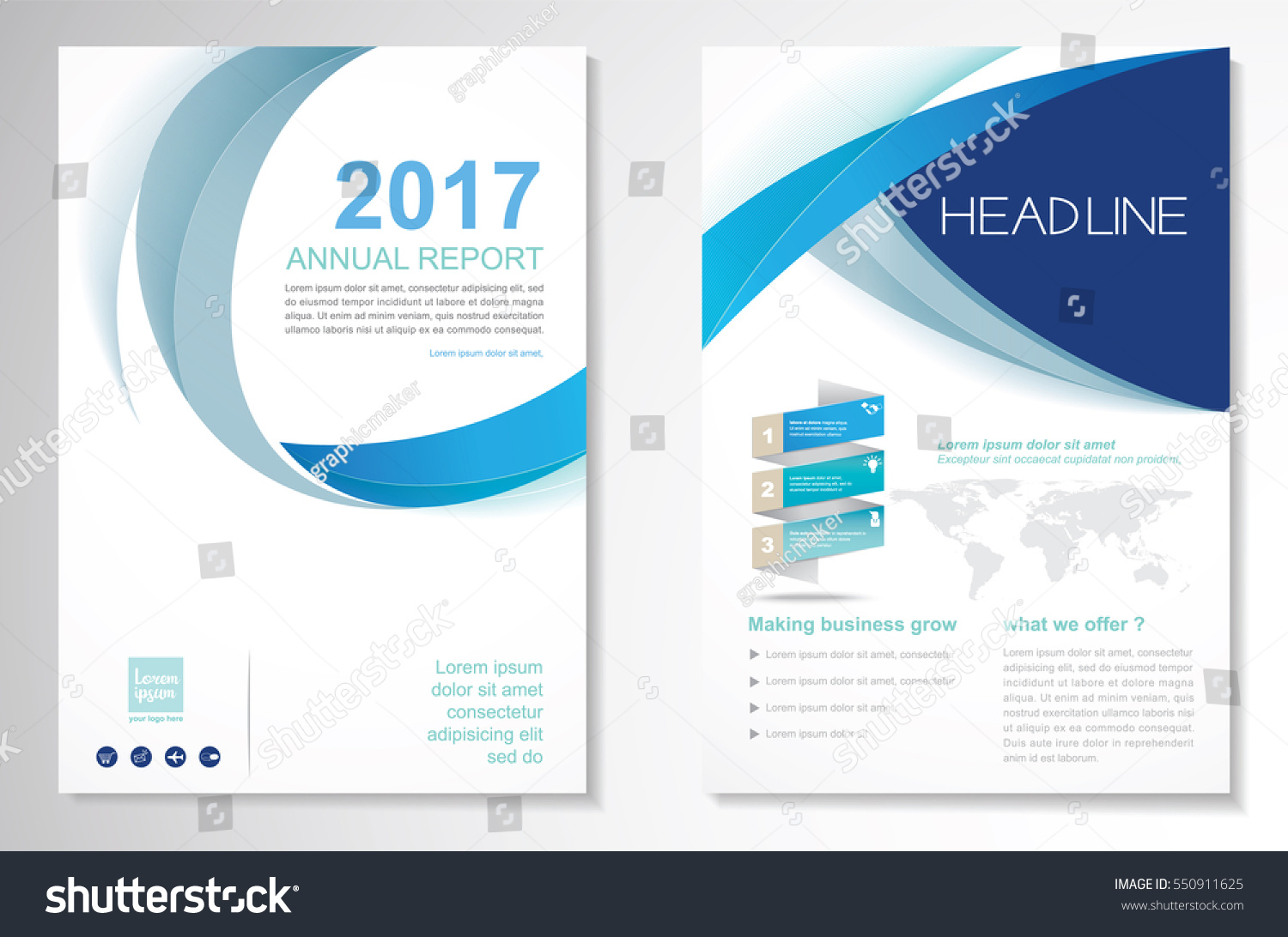 Template vector design for Brochure Annual Report Magazine Poster