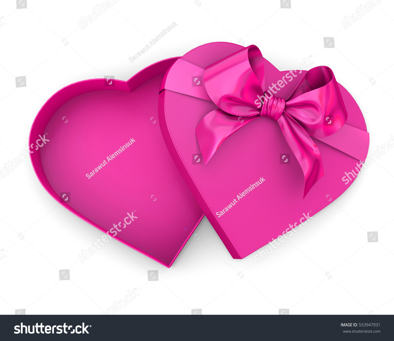 pink heart shaped open gift box top view valentine day concept
