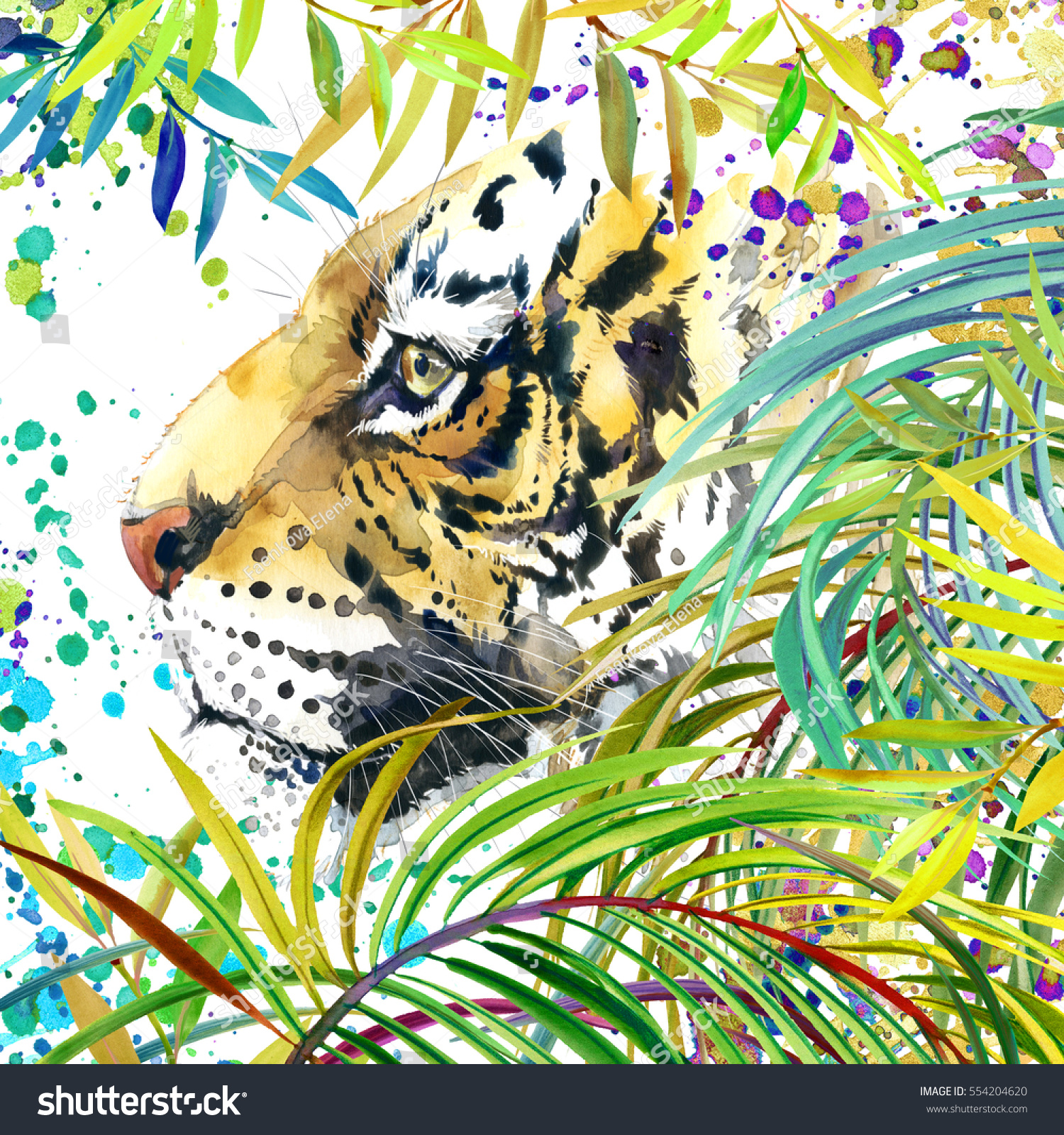 tiger watercolor illustration