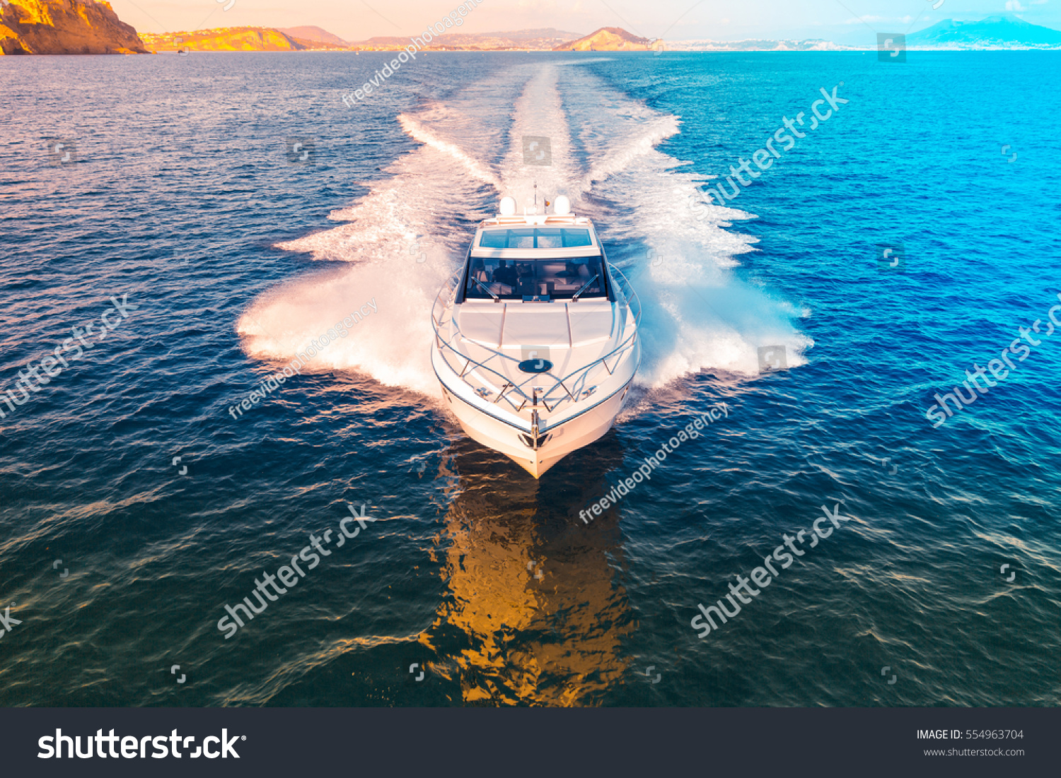 luxury motoryacht in  navigation