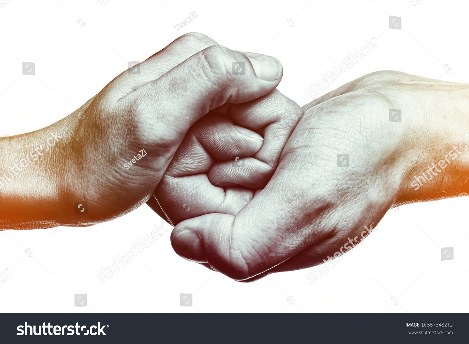 Male and female hand  united  in  handshake. That could mean help  guardianship  protection  love  care etc. This Image isolated for easy  transfer in your design.