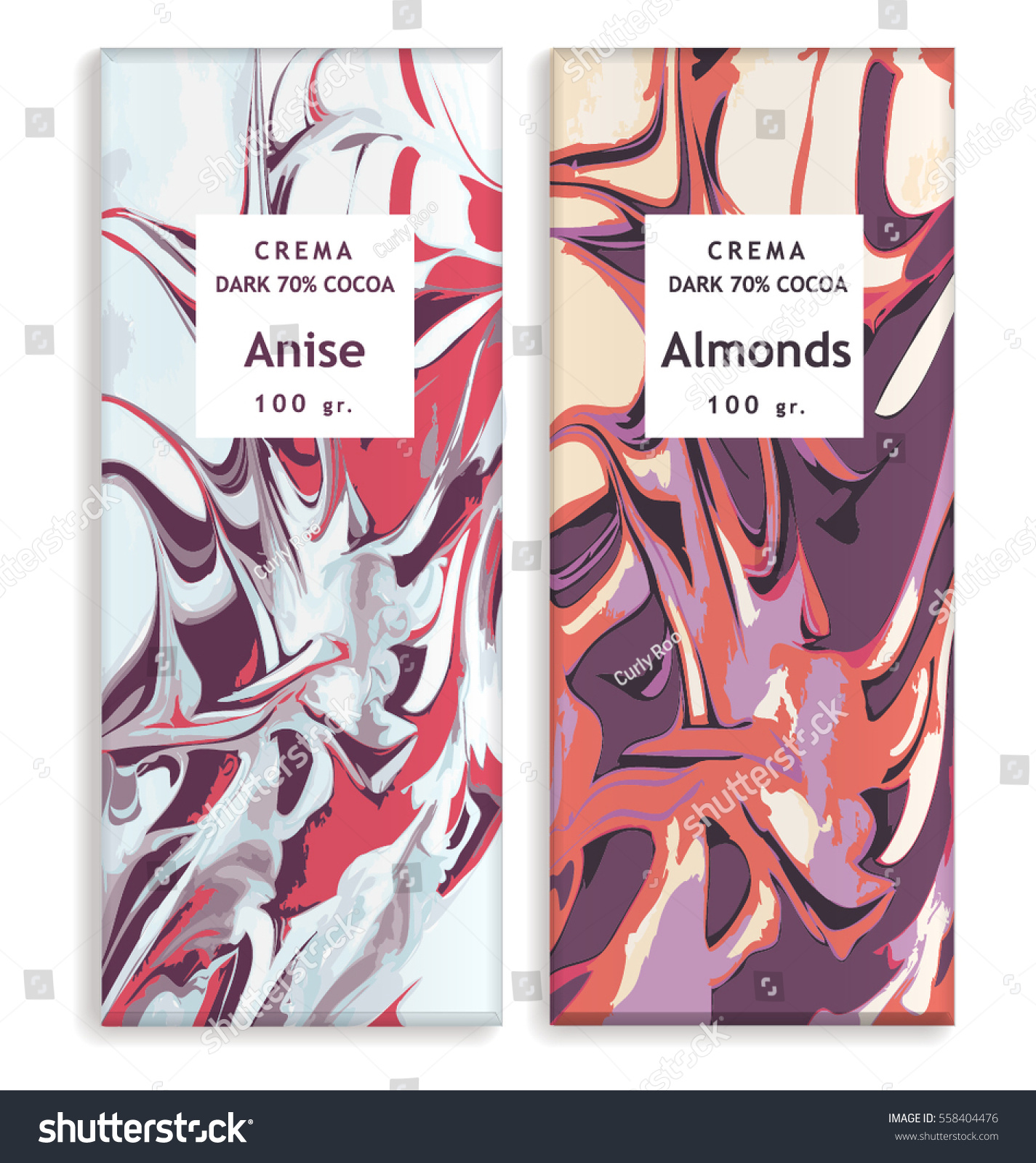 CHOCOLATE PACKAGING SWIRLS DESIGN. Editable vector illustrator file.
Can use as a mock up for your design projects.