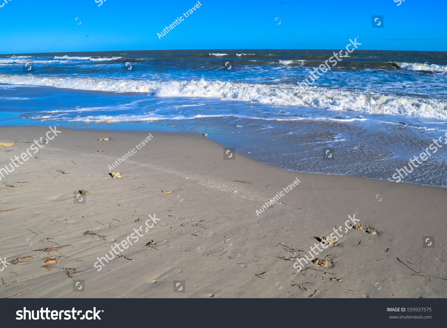 Djerba island Mediterranean seashore. Ras Rmel peninsula. Blue sea and ...