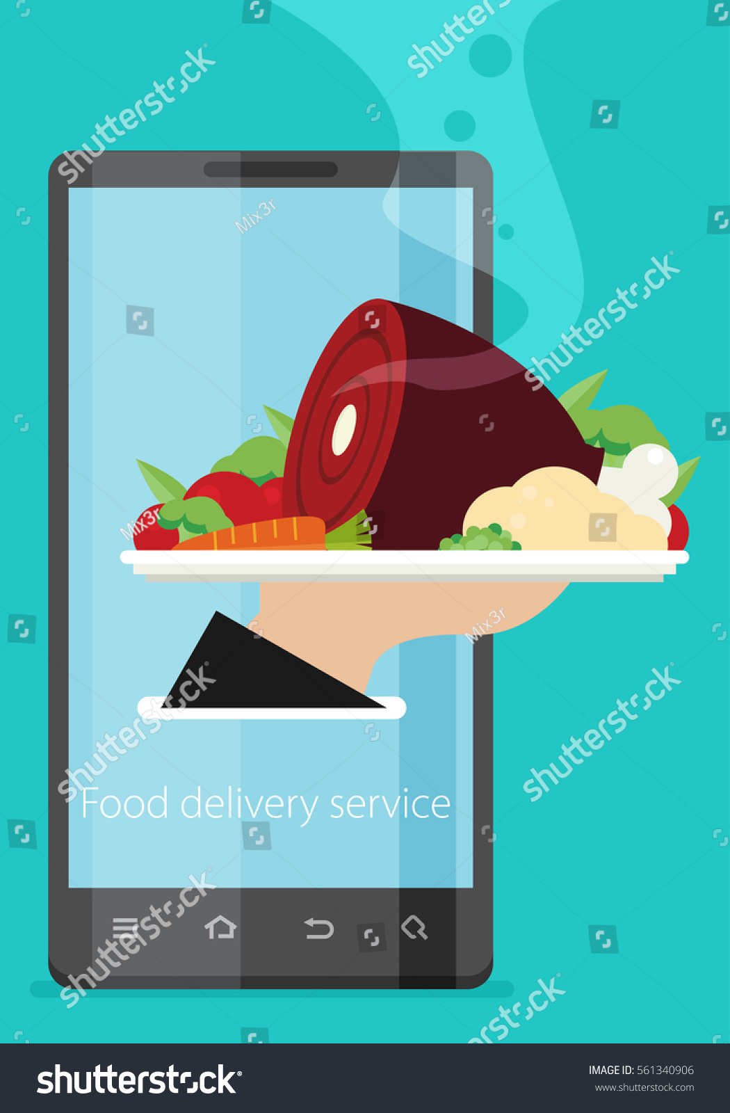 Food delivery service. Flat vector.
