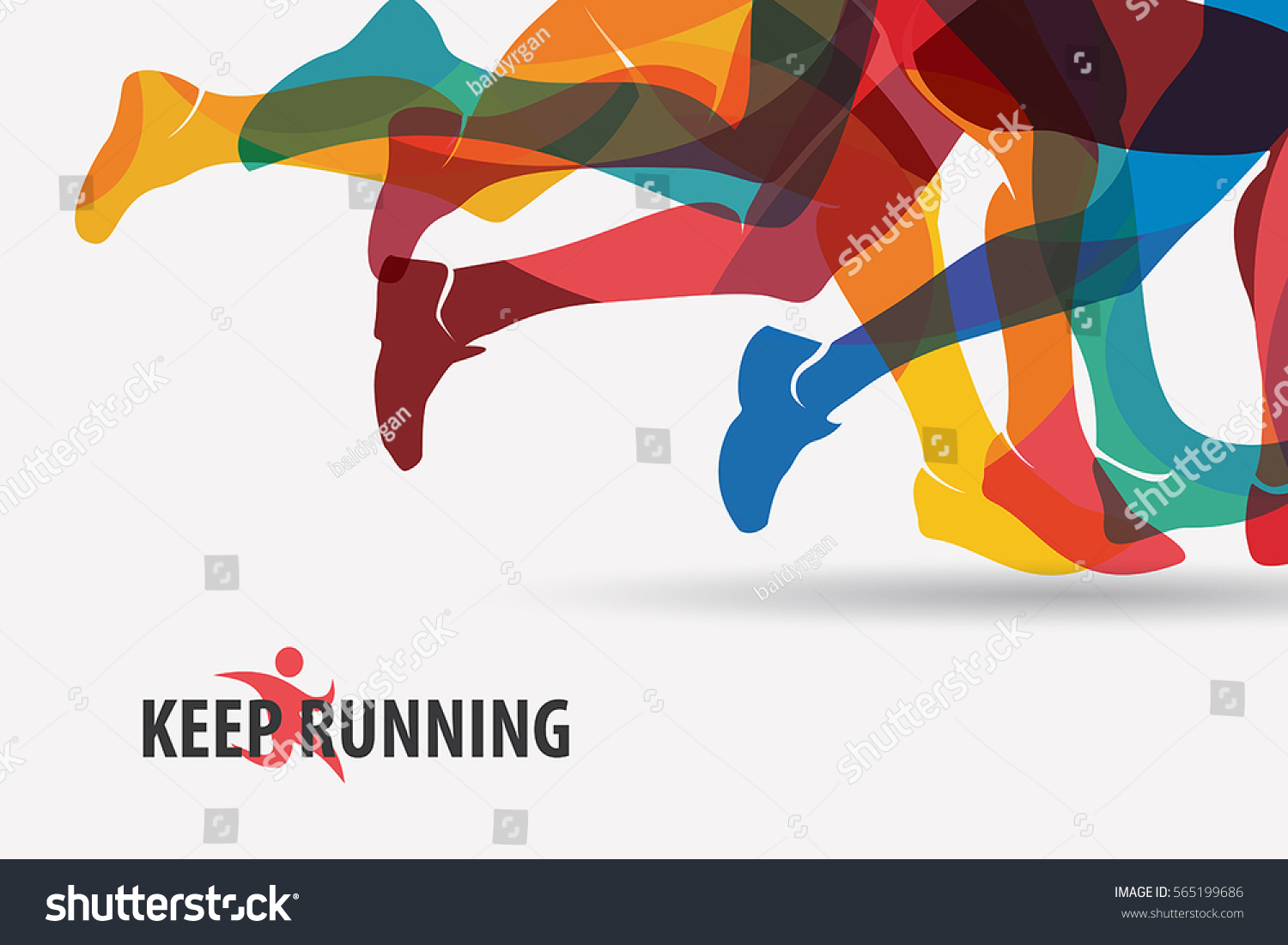 running people set of silhouettes  sport and activity  background