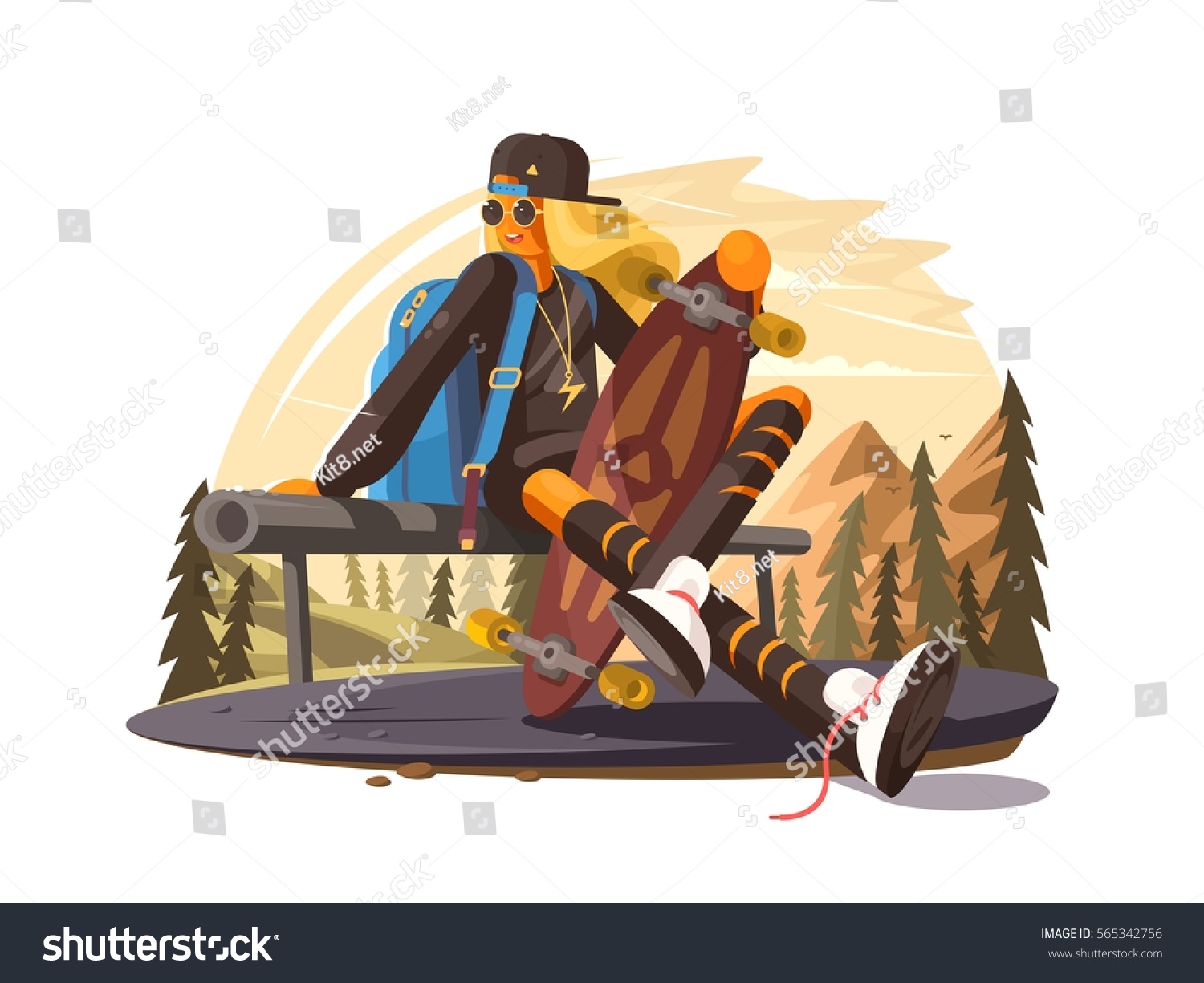 Girl with scateboard