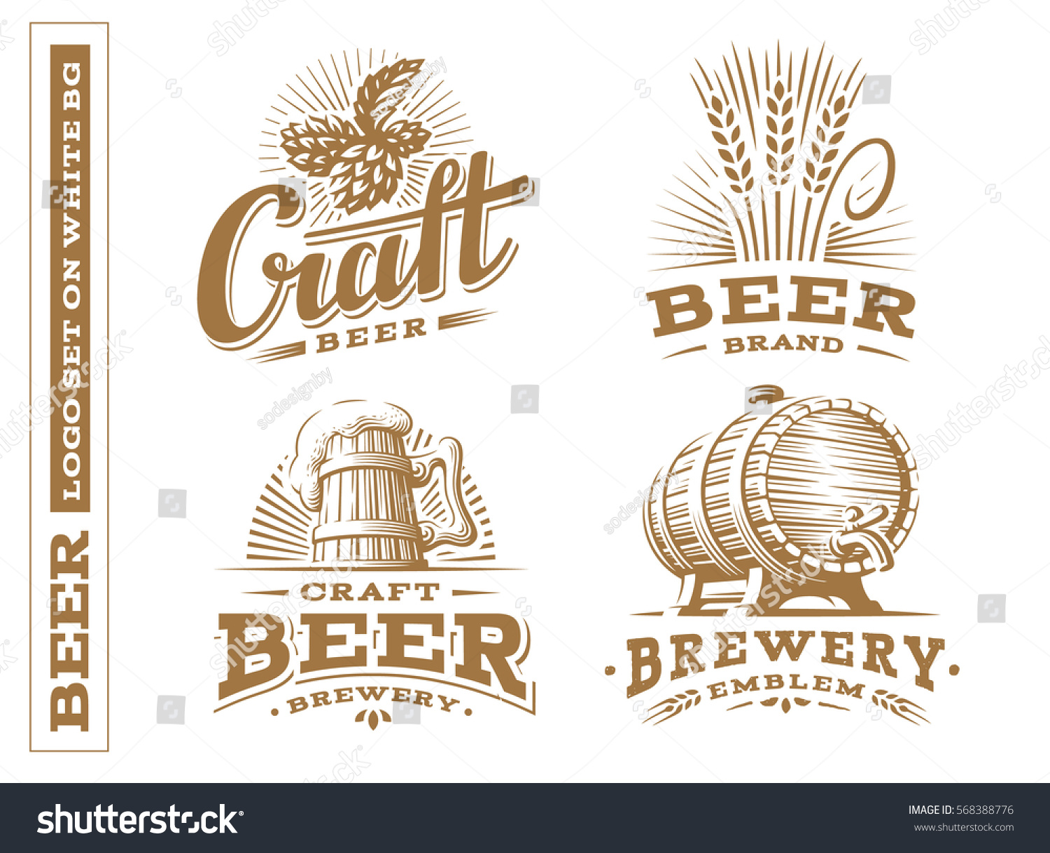 Set beer logo - vector illustration  emblem brewery  design on white background.