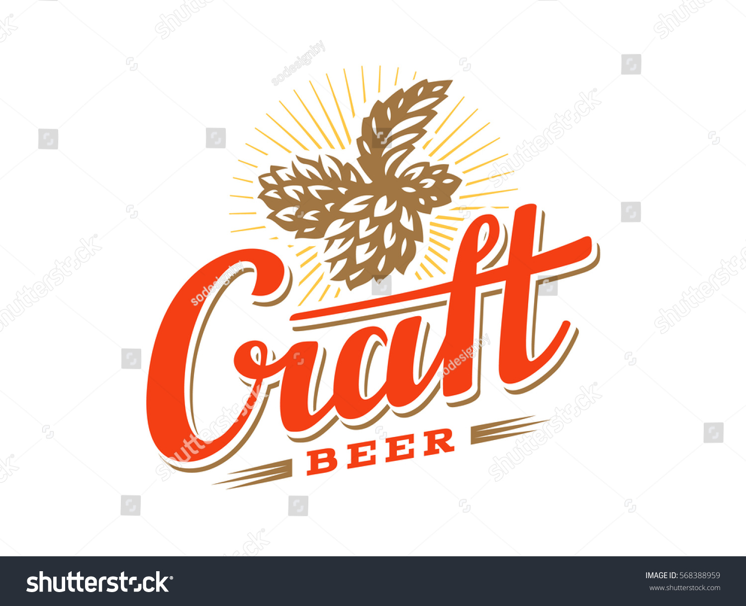 Craft beer logo- vector illustration hop  emblem design on white background.