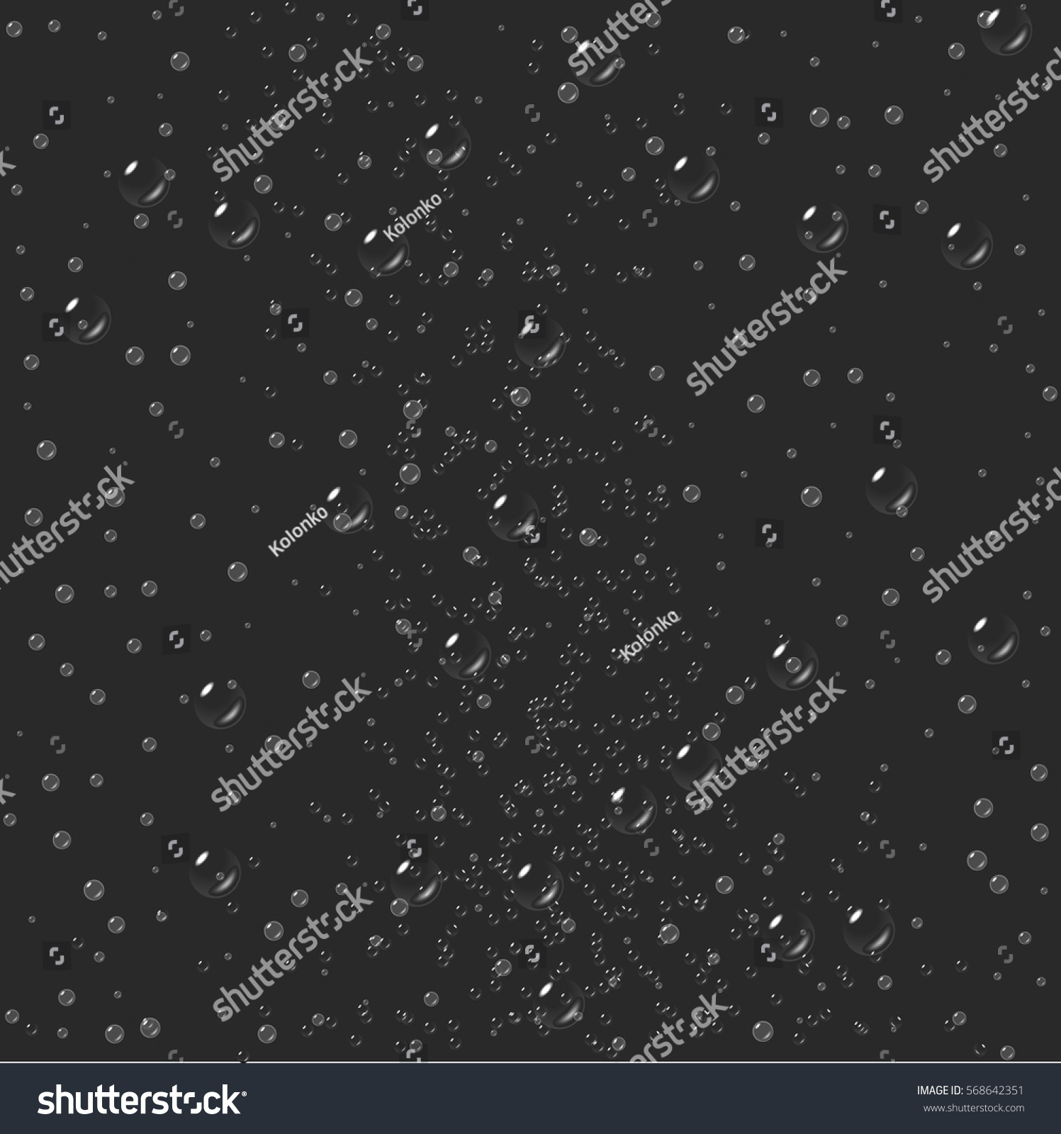 Transparent fizzing water background. Realistic fizz air isolated bubbles underwater. Vector bubbles illustration on transparent background. Freshness background