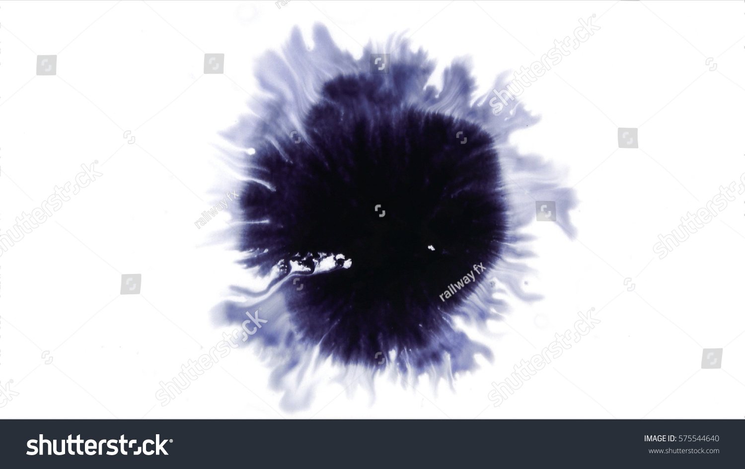 Beautiful watercolor ink drops on white paper  paint bleed Bloom  with black circle organic flow expanding  splatter spreading on clear background. Perfect for motion graphics  digital composition