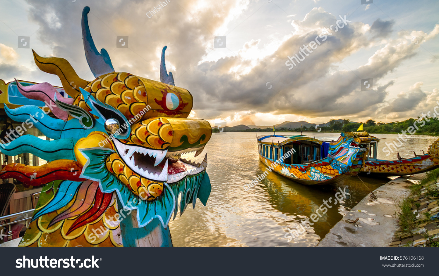 Dragon boat in Hue  Vietnam