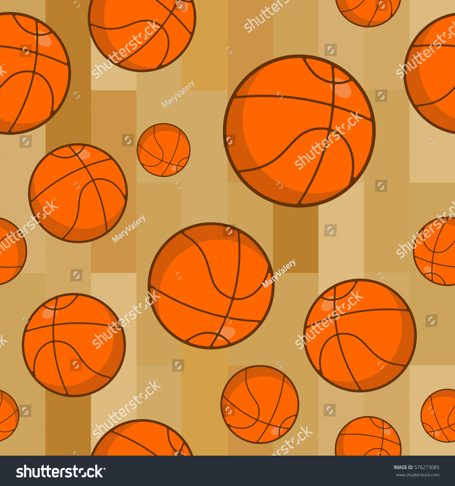 Basketball seamless pattern. Sports accessory ornament. Basketball background. Orange spherical. Texture for sports team game with ball