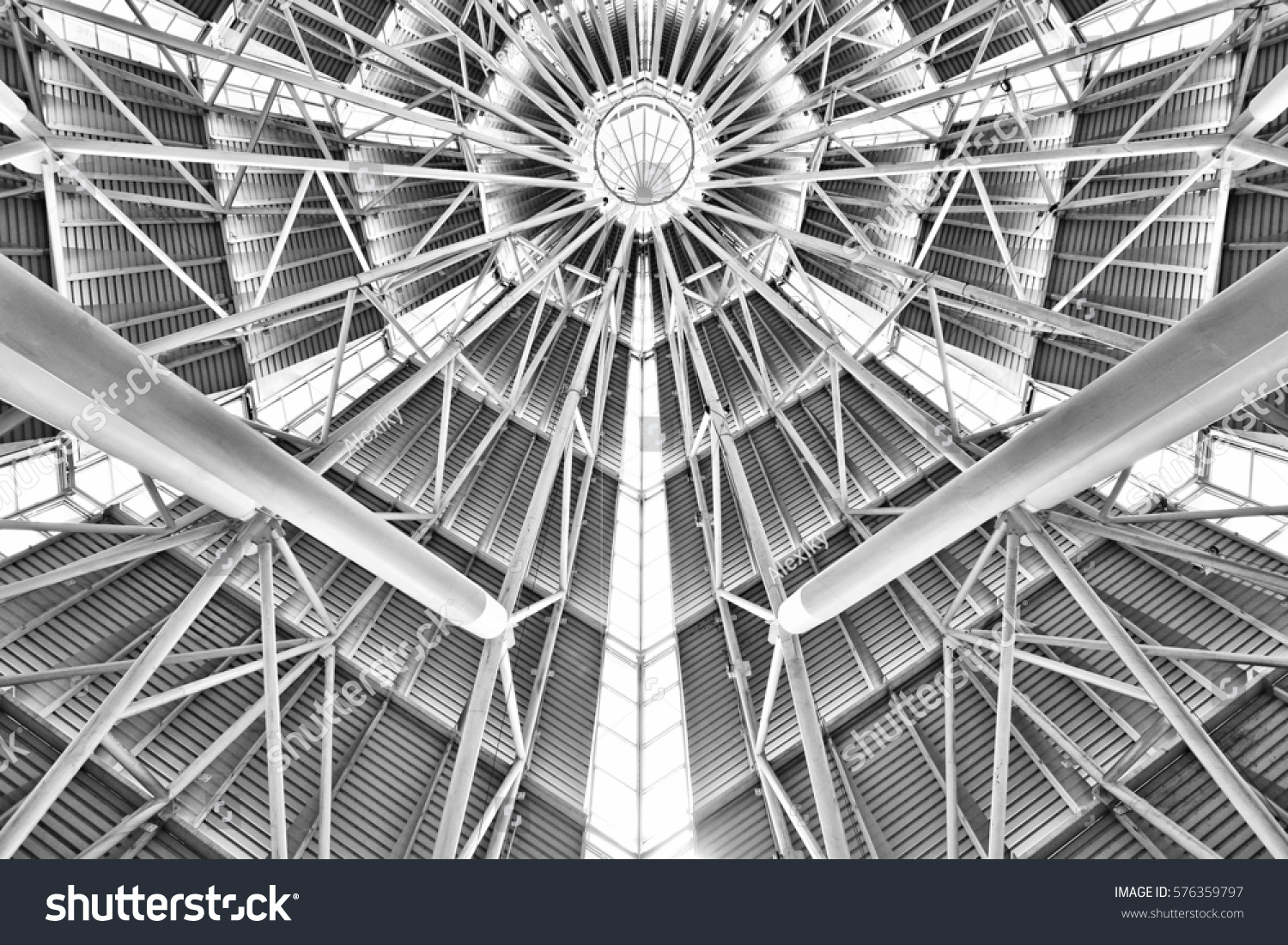 Geometric Structural Abstract. Architectural Roofing beam support technology. 