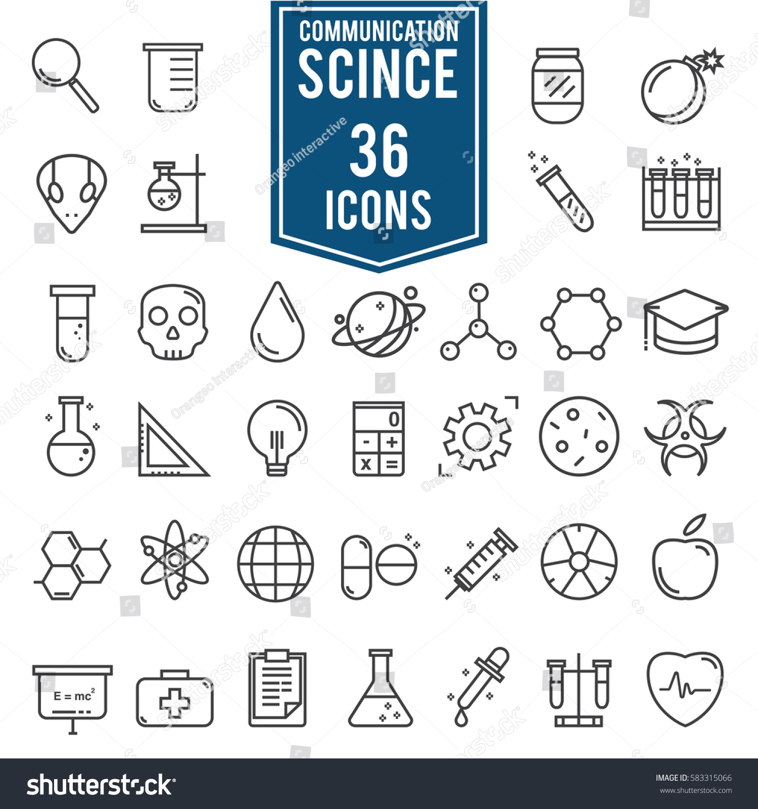 Science icons  technology science medical set  illustration Eps10
