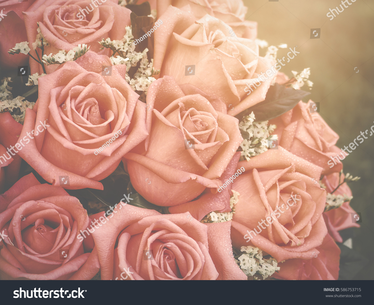 bouquet of roses in vintage style