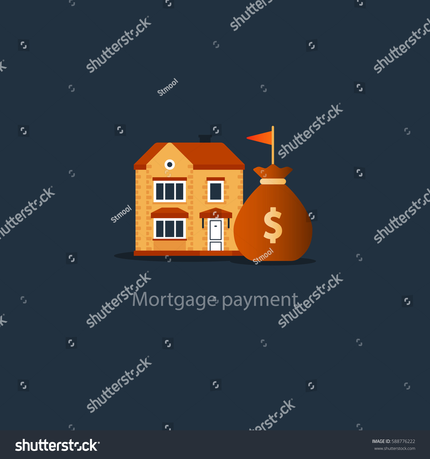 Mortgage money  budget fund plan  household expenses  housekeeping finance  rent home  real estate investment icon  insurance concept   income vector illustration