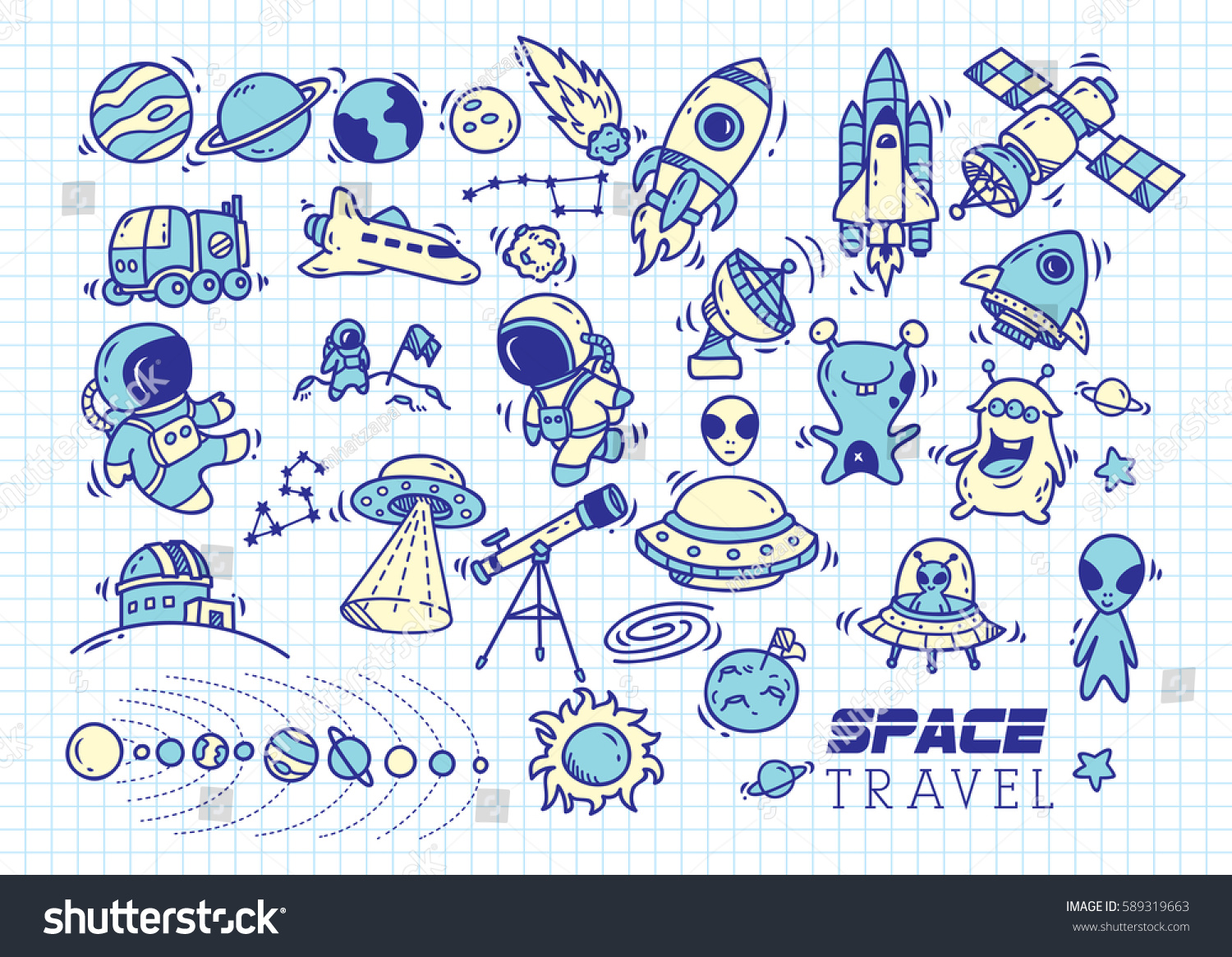 space themed doodle background