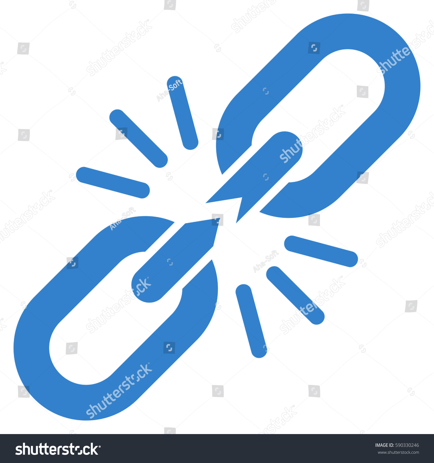 break chain link vector icon flat cobalt symbol