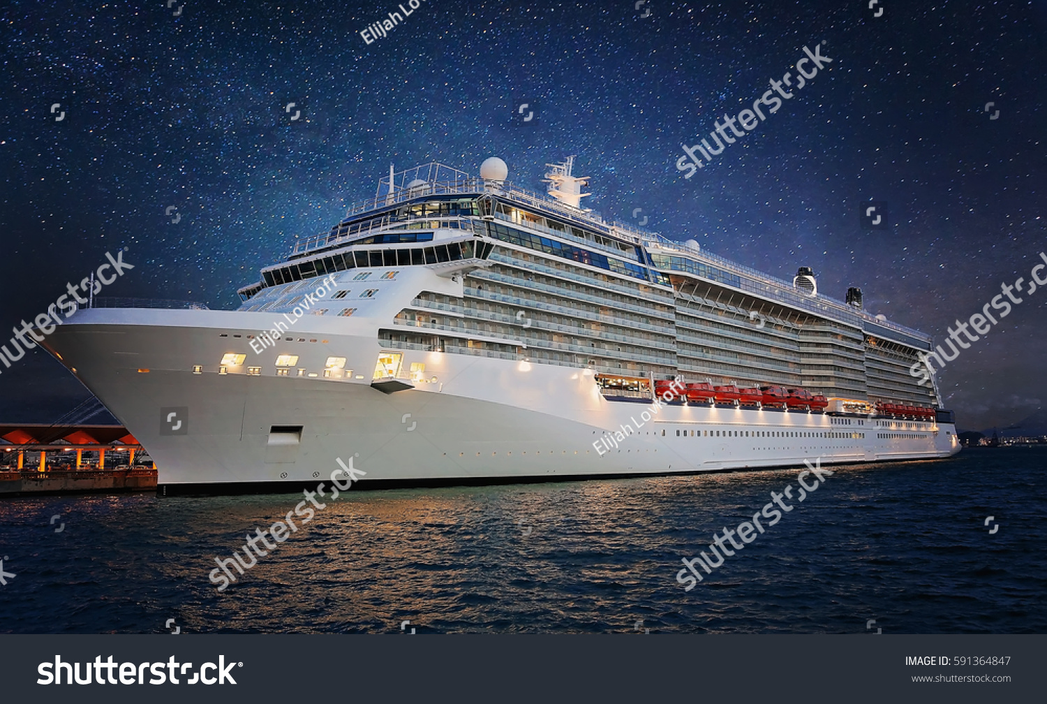 Cruise ship in Puerto Rico ready to depart