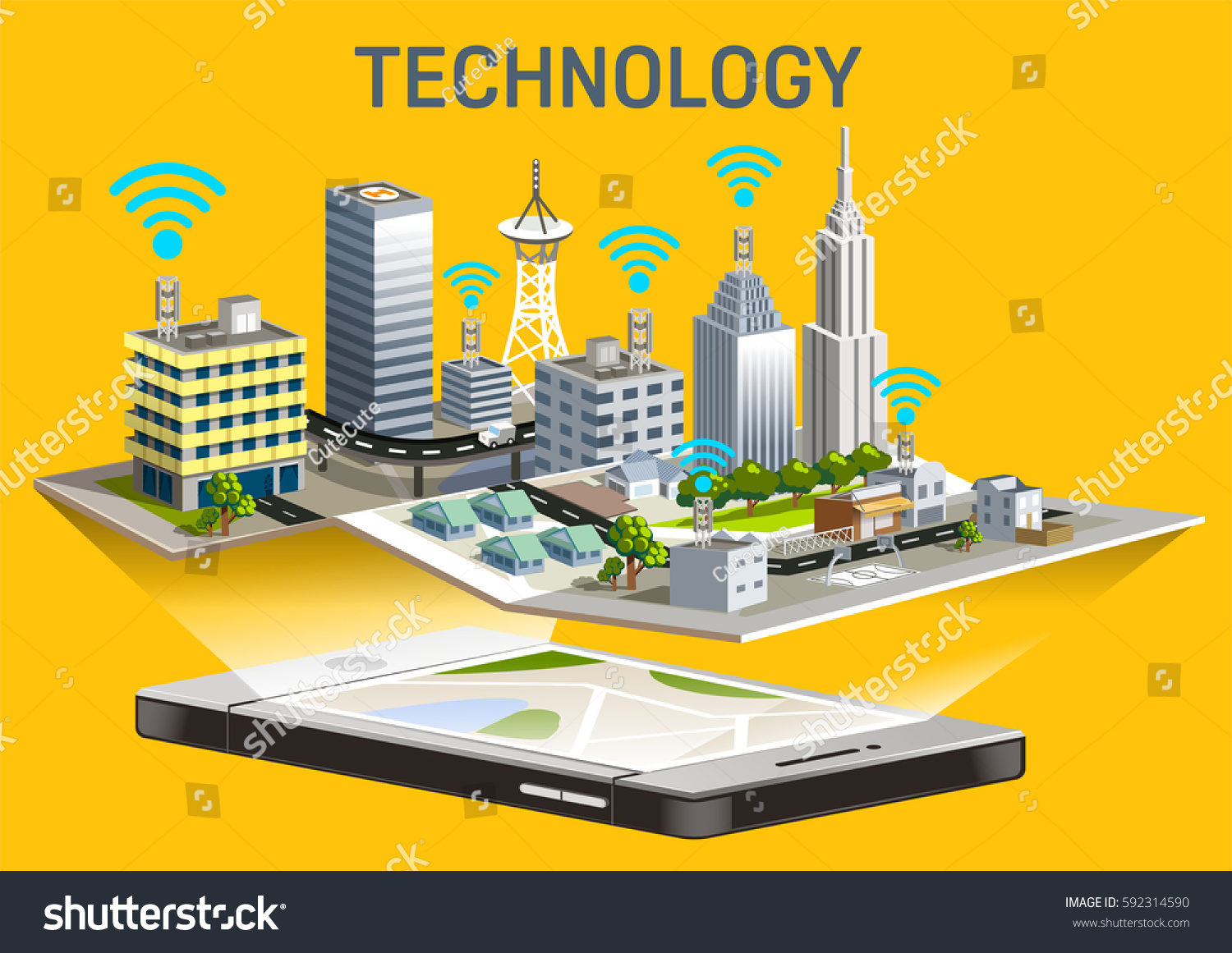 Extensive telephone system in the city. Free wifi service. The town grew rapidly.Map application on smart-phone.