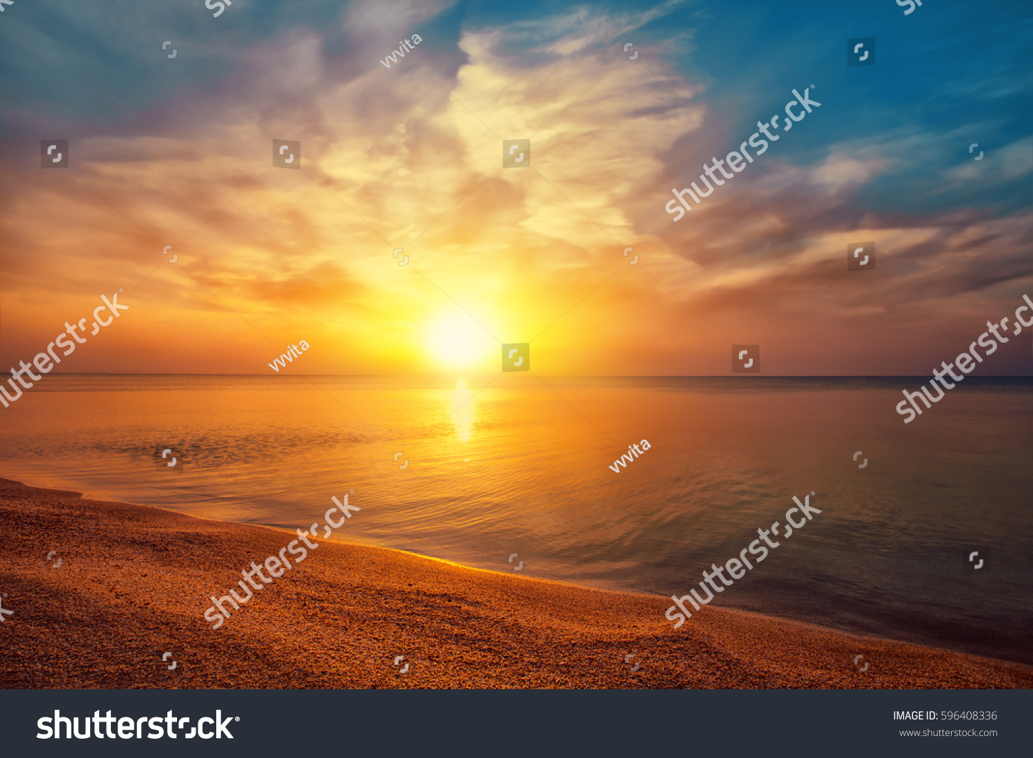 Early morning  sunrise over sea.  