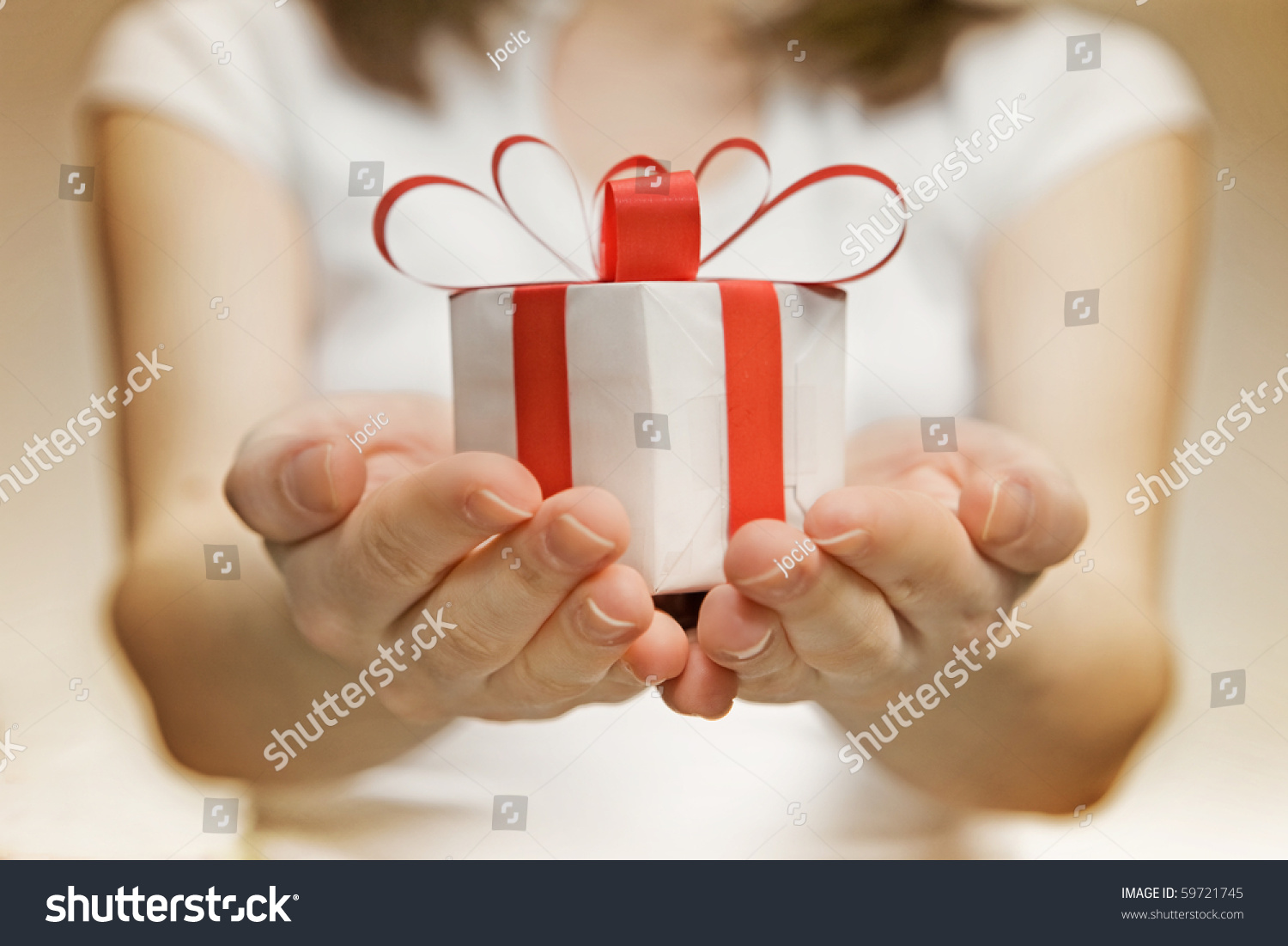 Time gifts - gift box in hand girls