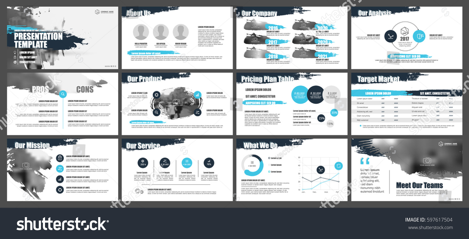 Blue and black elements for Presentation templates on a white background. Use in presentation  flyer and leaflet  corporate report  marketing  advertising  annual report  banner.