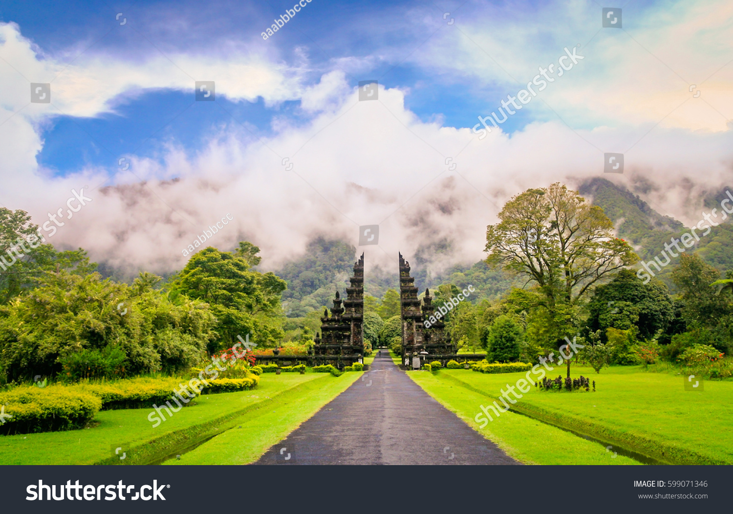 Gates to one of the Hindu temples in Bali in Indonesia