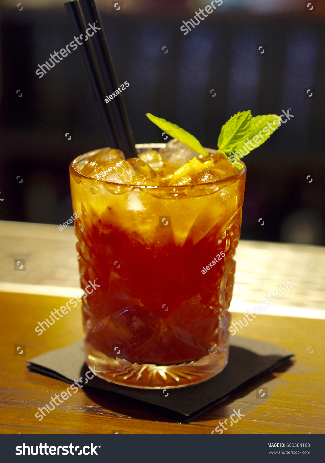 delicious cocktail with peppermint