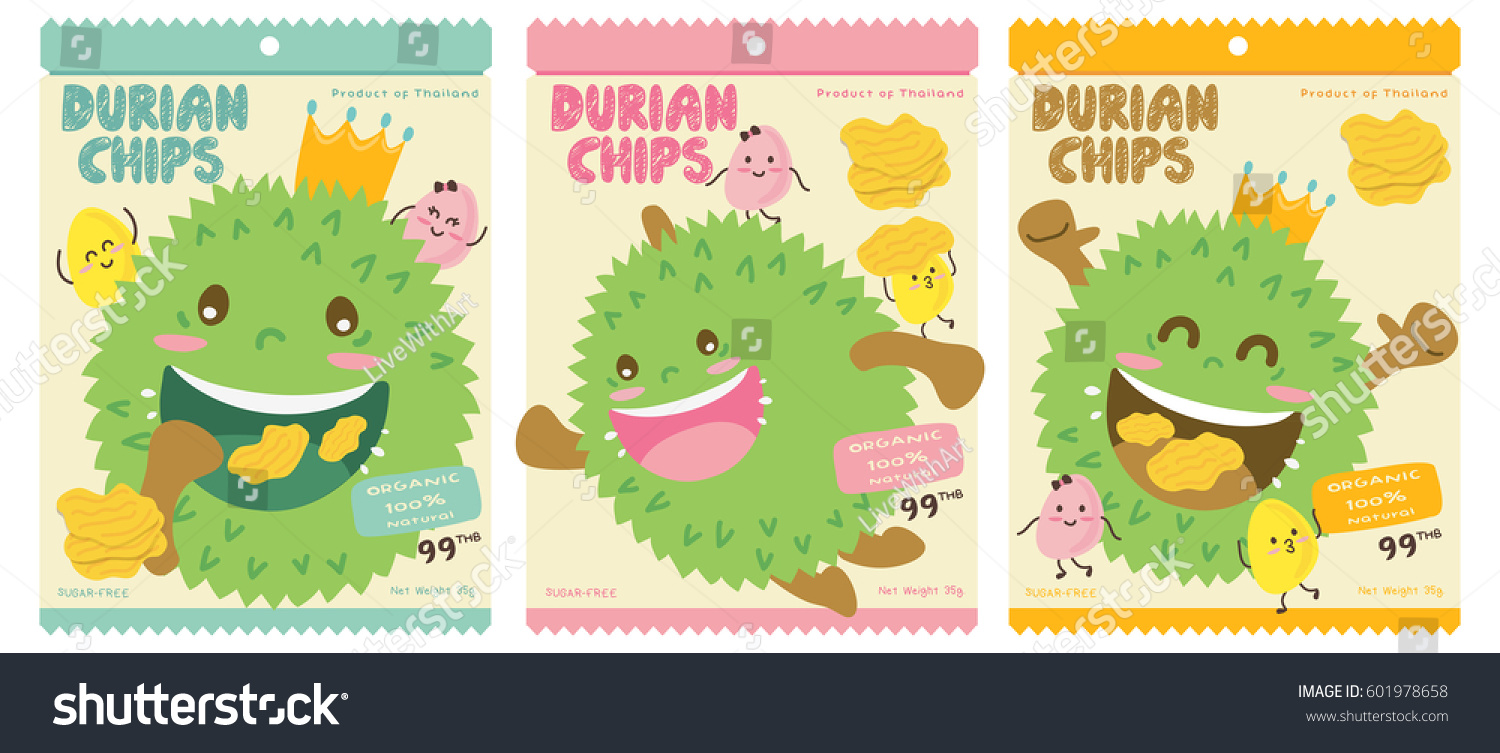 Cute Durian Vector Packaging Design / Mascot Vector Design