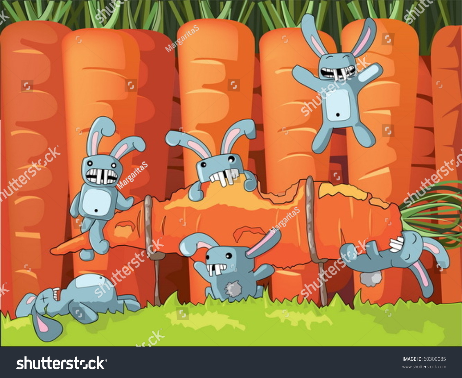 rabbits eating carrot