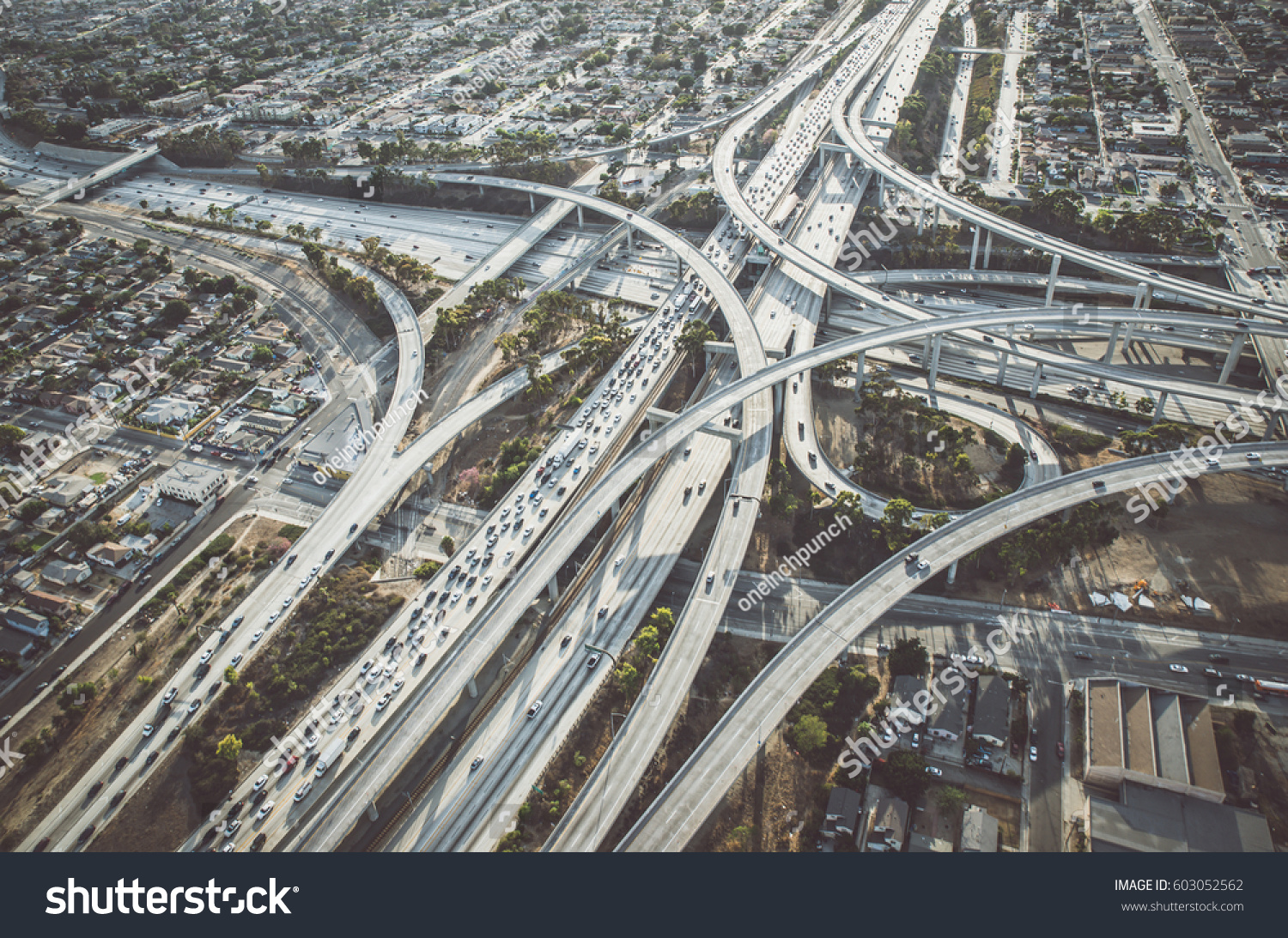 Los angeles aerial view from helicopter