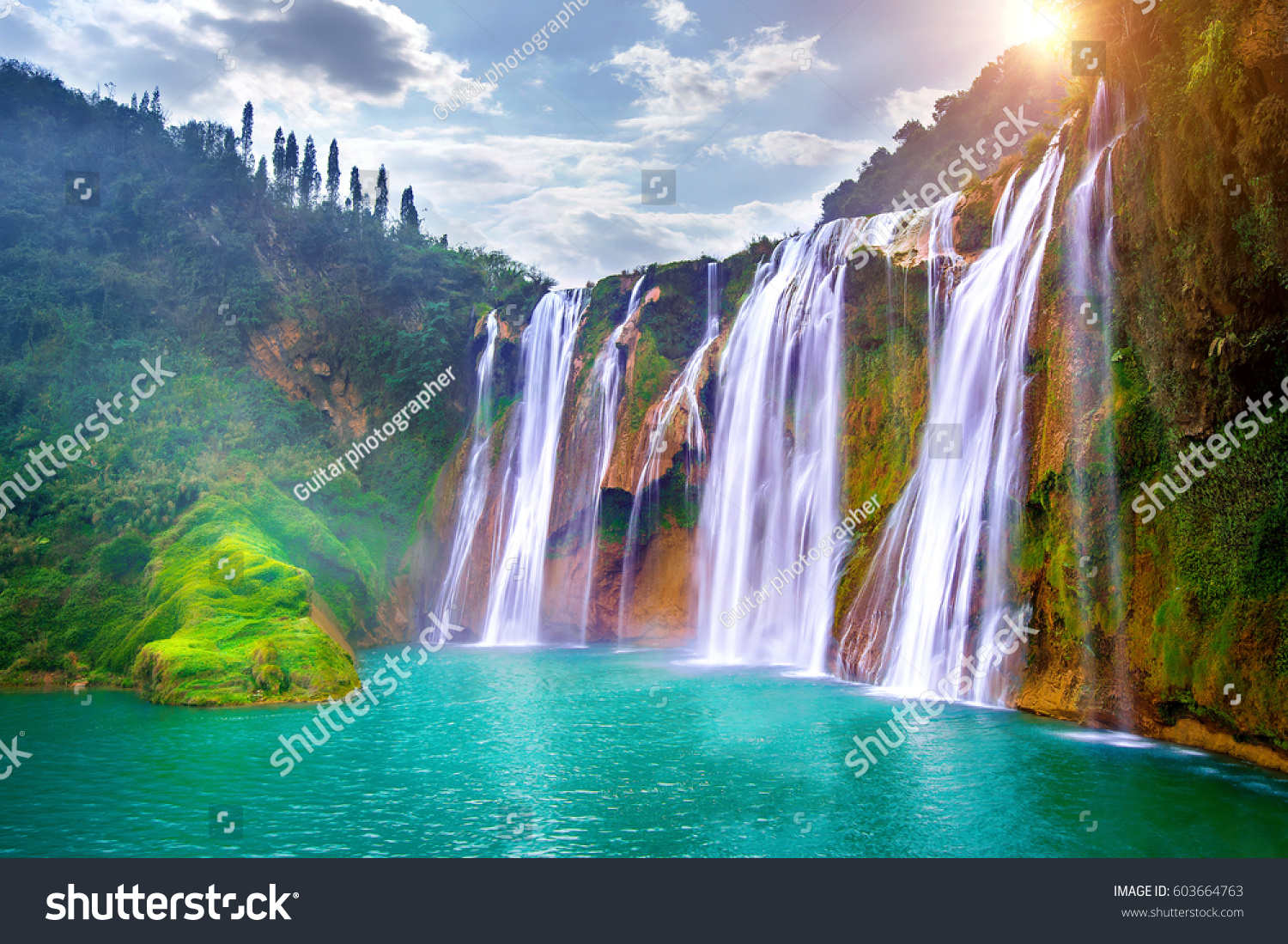 Jiulong waterfall in Luoping  China.