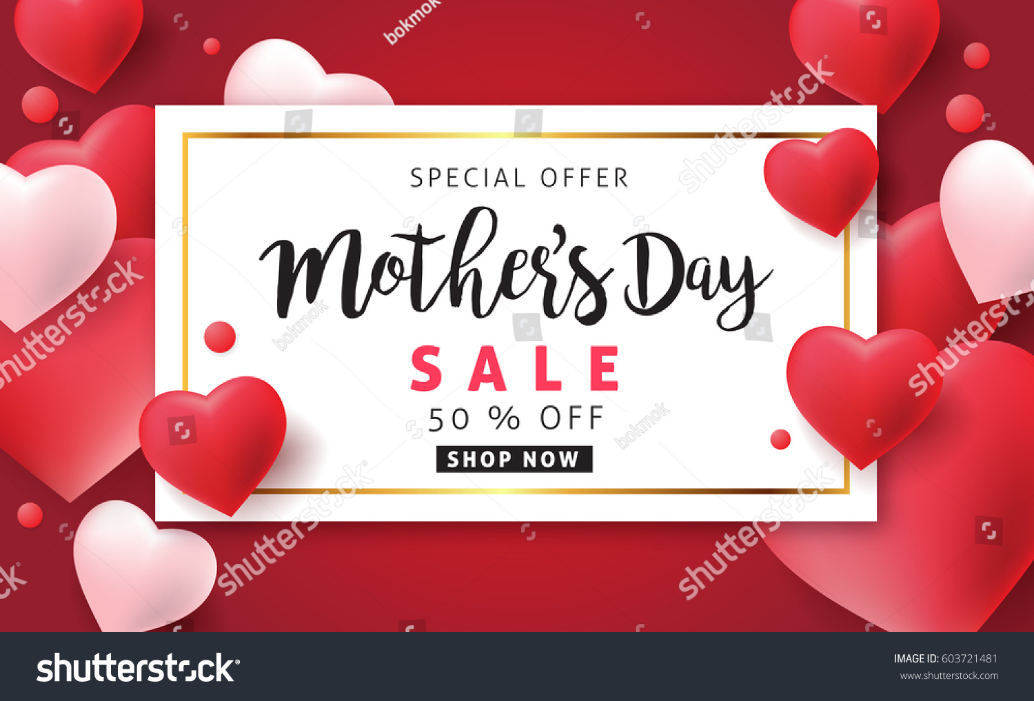 Mothers day sale background layout with Heart Shaped Balloons for banners Wallpaper flyers  invitation  posters  brochure  voucher discount.Vector illustration template.