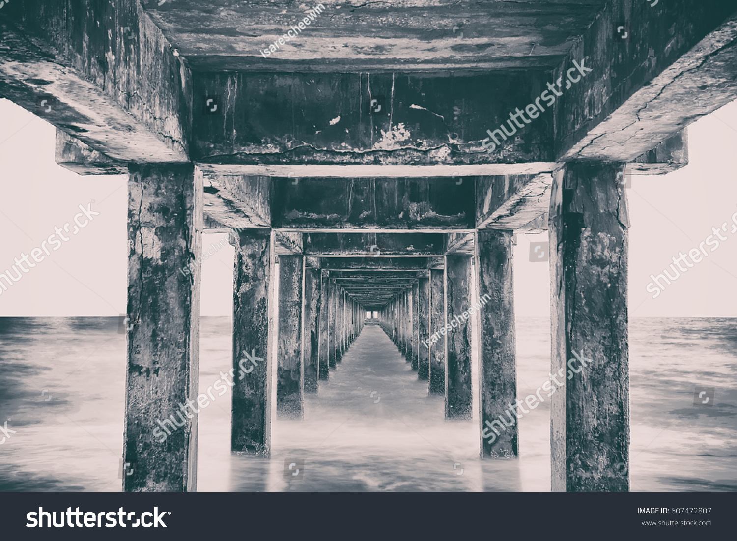 Old under pier with classic color (long exposure)