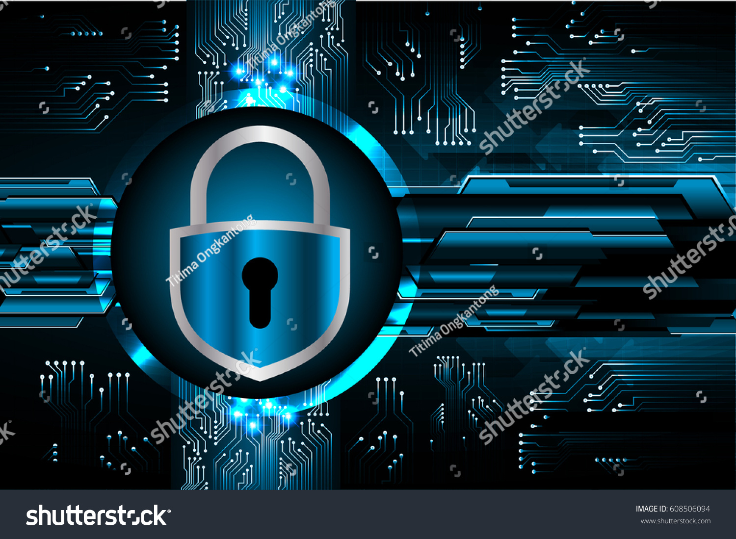 Closed Padlock on digital background  key cyber security