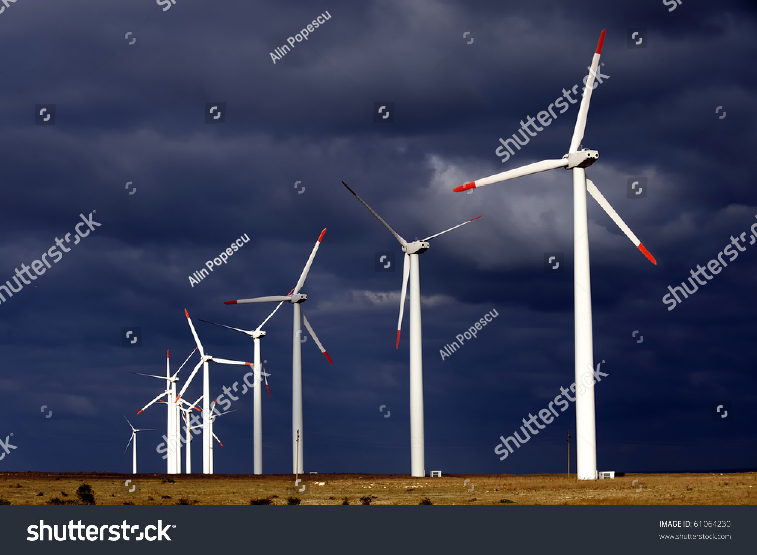 Alternative energy provided by windmills getting the most out of a stormy day