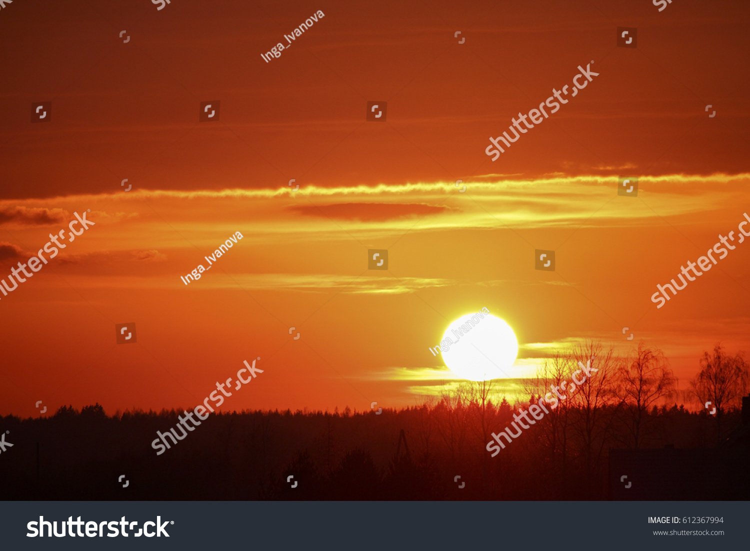 bright sunset sky