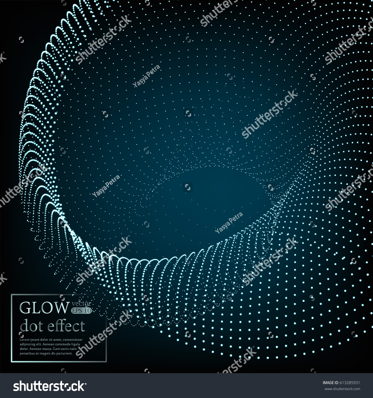 Array with Dynamic Particles. 3D Technology Style. Abstract Background. Illustration. EPS 10