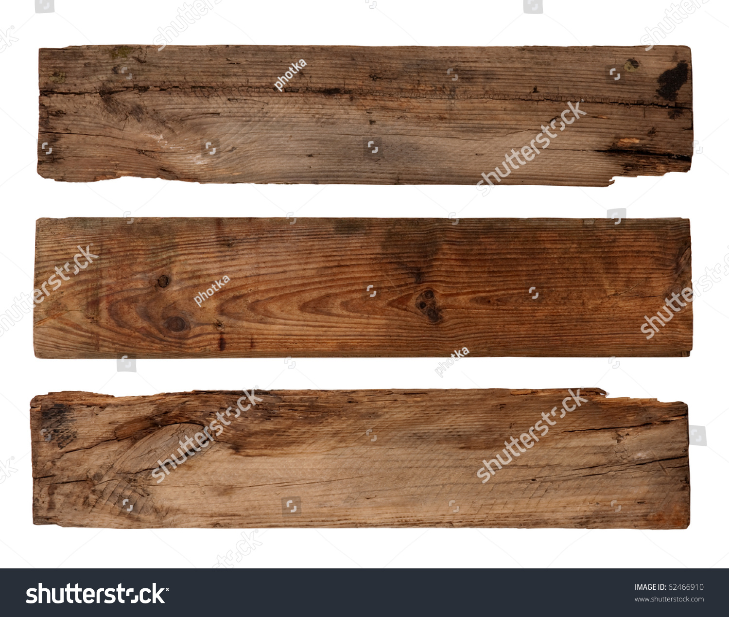 Old planks isolated on white