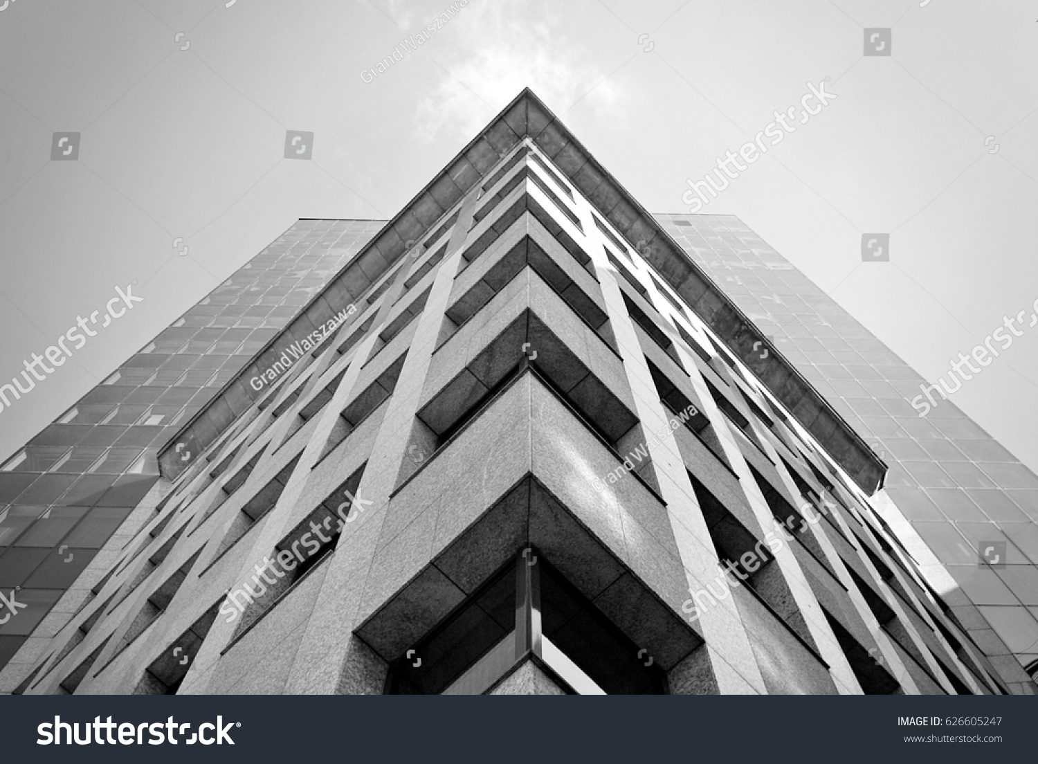 Modern office building. Black and white
