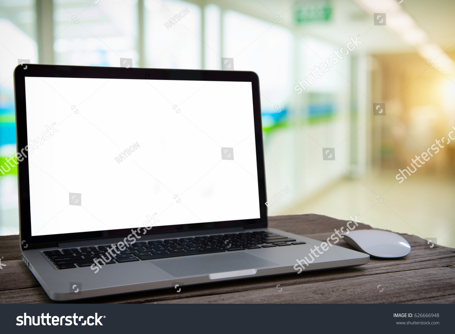Notebook with blank screen on the hospital table