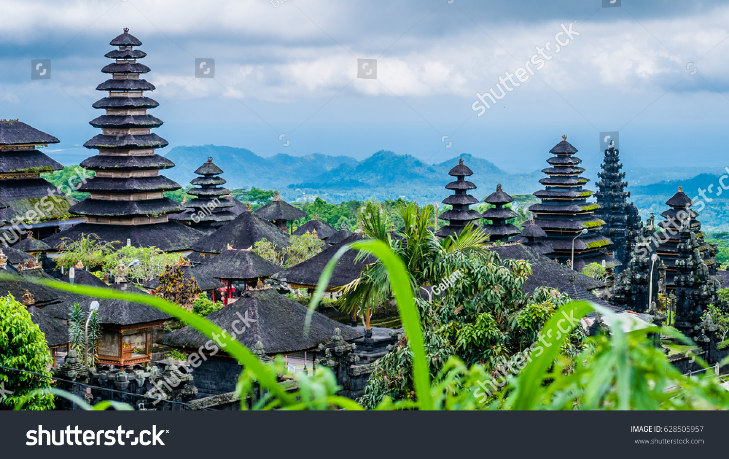 Roofs in Pura Besakih Temple in Bali Island  Indonesia