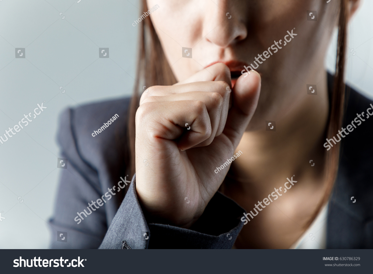 coughing woman. catching a cold. health care concept.