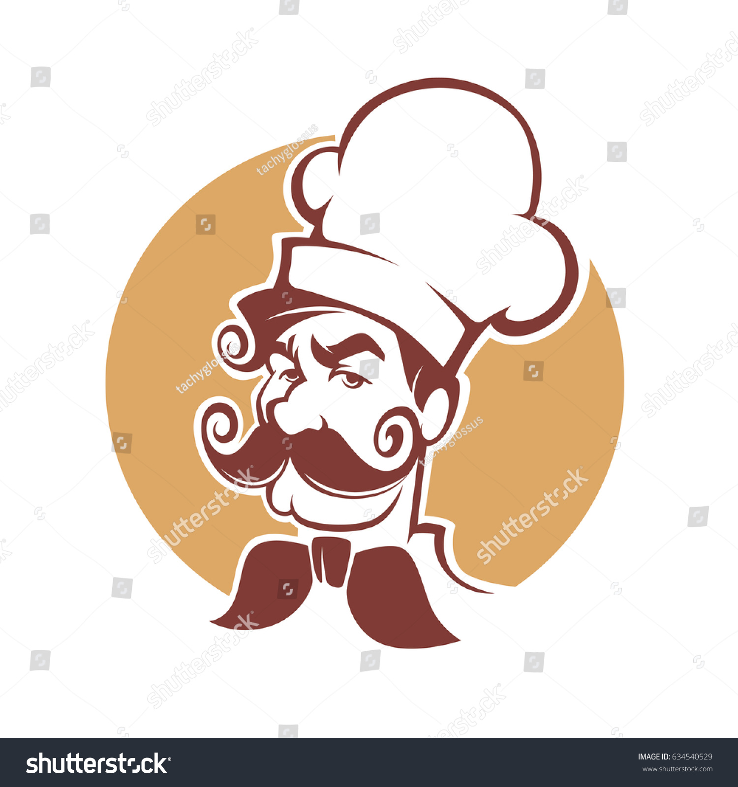 Professional Man Chef with large mustache for your logo or label