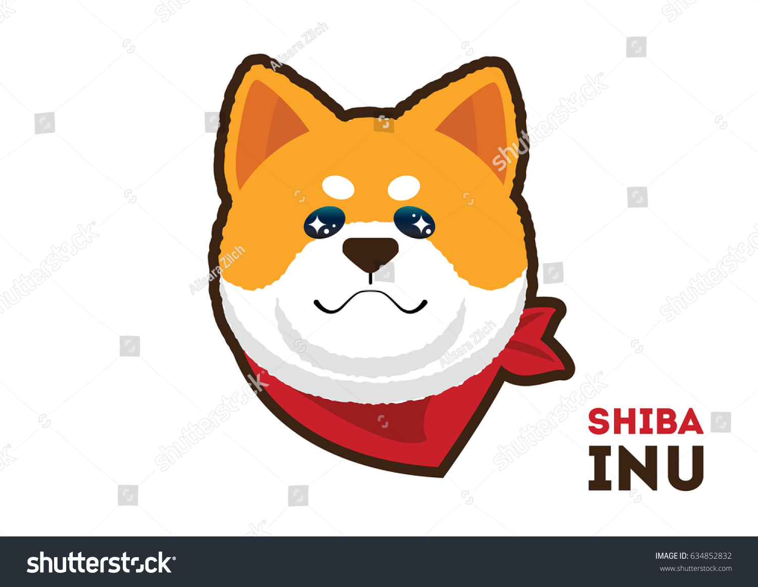 cute Shiba inu dog puppy illustration vector character design