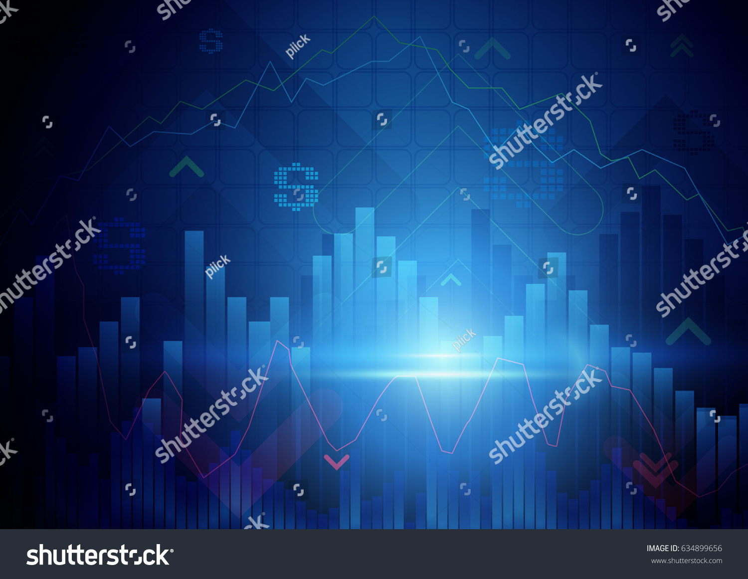 Blue abstract Stock Market concept background