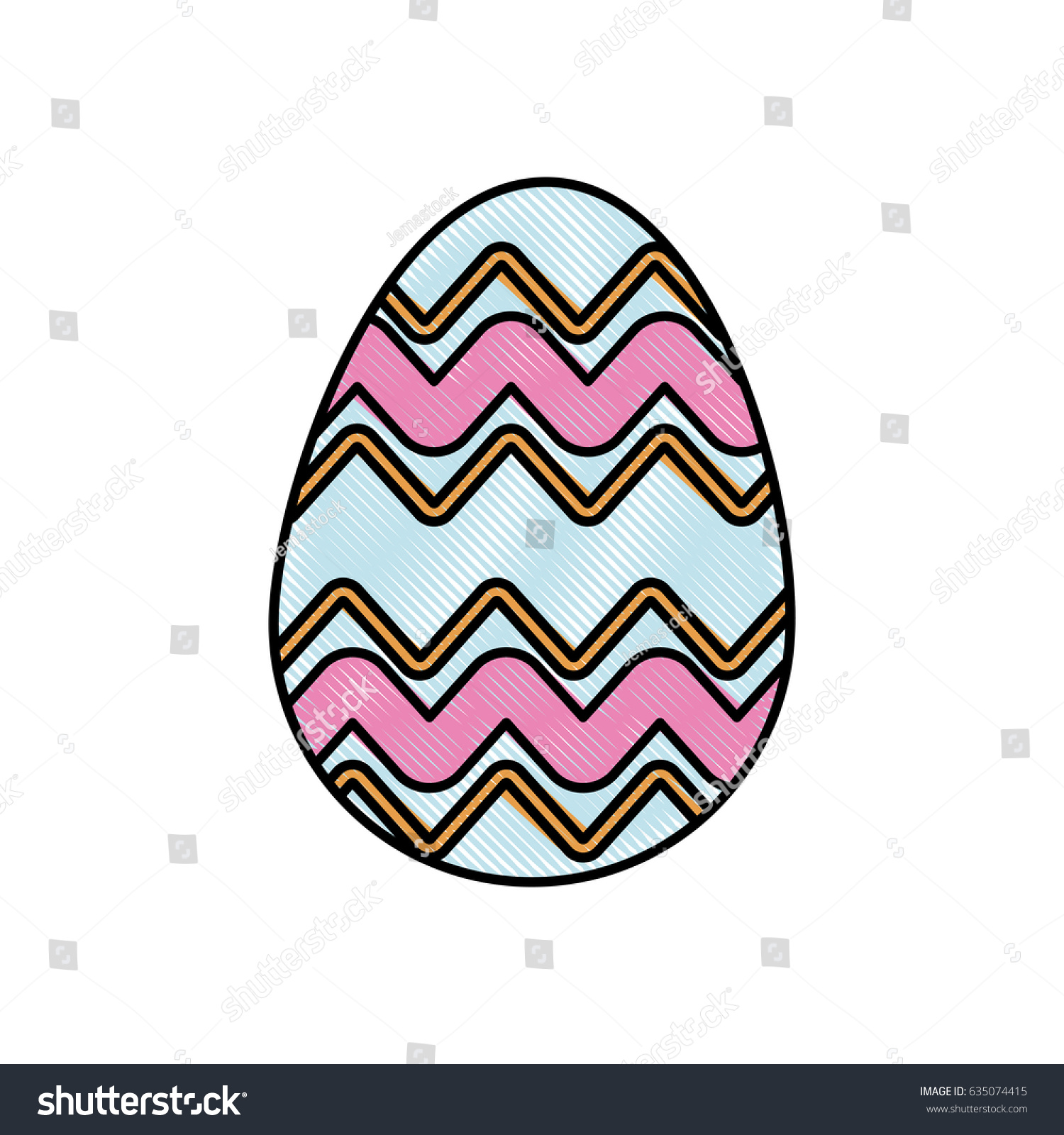 drawing colored easter egg celebration spring party